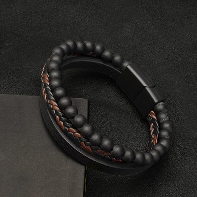 Rafael™ | Pulsera Negra Múltiple