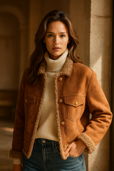 Bianca™ | Chaqueta elegante de piel de cordero con botones