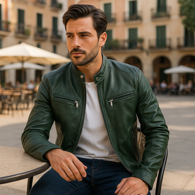 Alonso™ | Chaqueta De Motociclista Clásica Con Cremallera
