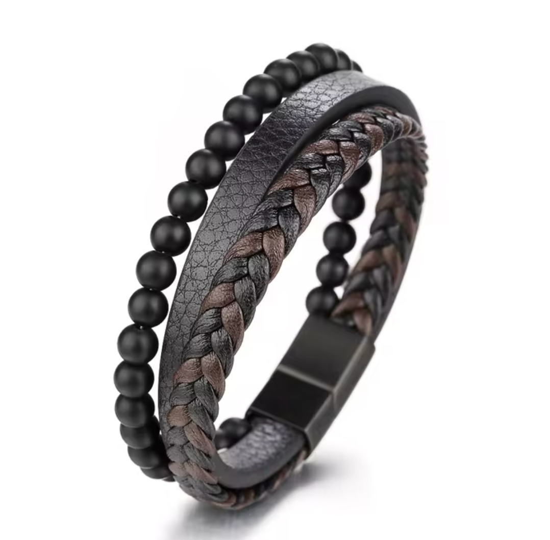 Rafael™ | Pulsera Negra Múltiple